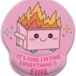 Blusabaca Funny Cute Mouse Pad with Wrist Rest, Dumpster on Fire Ergonomic Mouse Pads Wrist Support for Desk, Mousepad for Wireless Mouse Gaming Laptop Work Home Desk Accessories Office Supplies Decor