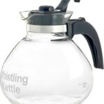 Borosilicate Glass Stove Top Whistling Tea Kettle – 12 Cup/48oz Capacity – BPA-Free – German Made Glass Kettle for Gas, Electric, and Glass Ranges