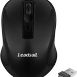 Leadsail Wireless Slim Cordless Mouse, 2.4G USB Mouse for Laptop, Desktop, MacBook – Less Noise, 4 Buttons