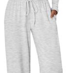Trendy Queen Women’s 2 Piece Matching Lounge Set Long Sleeve Slightly Crop Top Wide Leg Pants Casual Sweatsuit