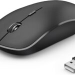 JOYACCESS Wireless Mouse, 2.4G Portable Slim Silent Computer Mouse Wireless with USB Nano Receiver, 2400 DPI, for Notebook, Laptop, PC – Black