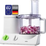 Braun 12 Cup Food Processor, Ultra Quiet and Powerful Motor, Includes 9 Attachments, Blades, Chopper, Citrus Juicer | Made in Europe With German Engineering