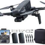 Holy Stone HS600D Drone with Camera for Adults 4K/30fps Video, 48MP/8K Photo, 3-Axis Gimbal with EIS, Level-6 Wind Resistance, 80-Min Flight Time, 6KM Long-Range Transmission, Smart Track, QuickShots
