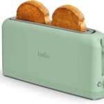 bella 2 Slice Slim Toaster, Fits-anywhere™ Kitchenware, 6 Setting Shade Control with Reheat & Cancel Buttons, Fits Sourdough, 10” Long Slot, Anti Jam & Auto Shutoff, 900 Watt, Seaglass