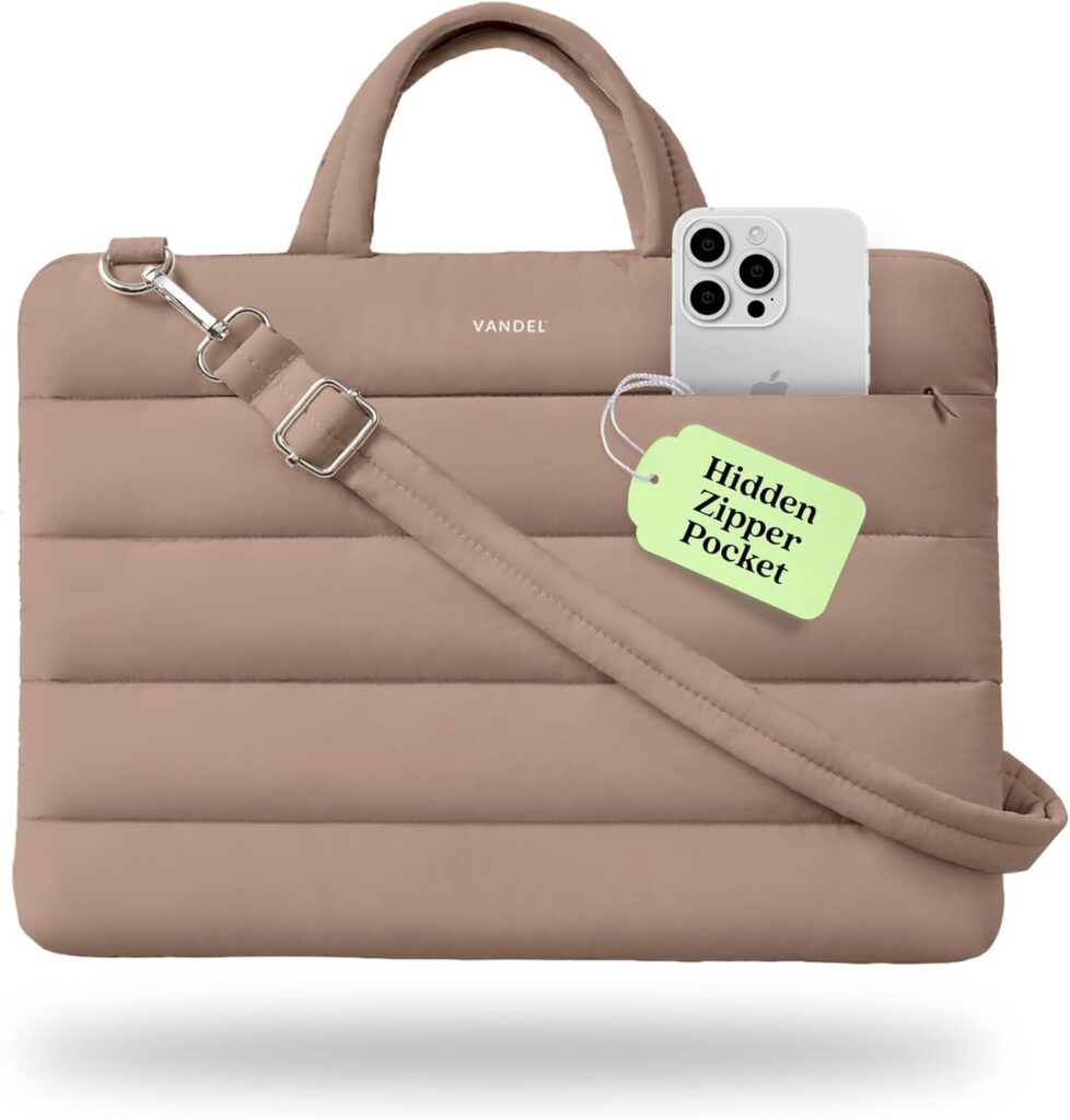 Vandel 15-16 inch Laptop Carrying Case Sleeve with Strap, Shoulder Bag with Handle, 16 in Laptop Computer Bag for Women, MacBook Air 15 Inch Carrying Case, MacBook Pro 16, 15.6 in HP, Dell Messenger