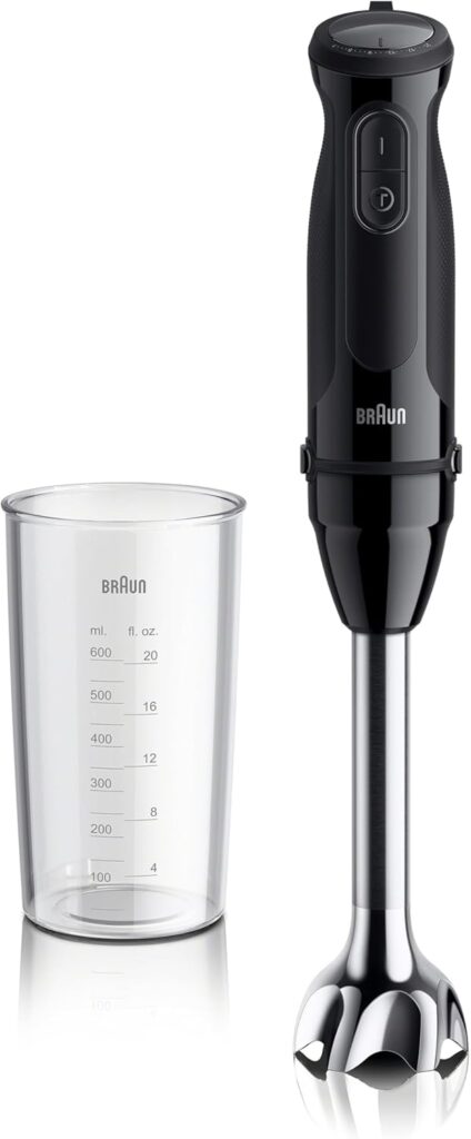 Braun MQ50001M Vario Hand Blender – 21-Speed Handheld Immersion Blender with PowerBell VPlus, TurboBoost & EasyClick Systems, Stainless Steel Blades, SplashControl, 500W, Hand Blenders for Smoothies