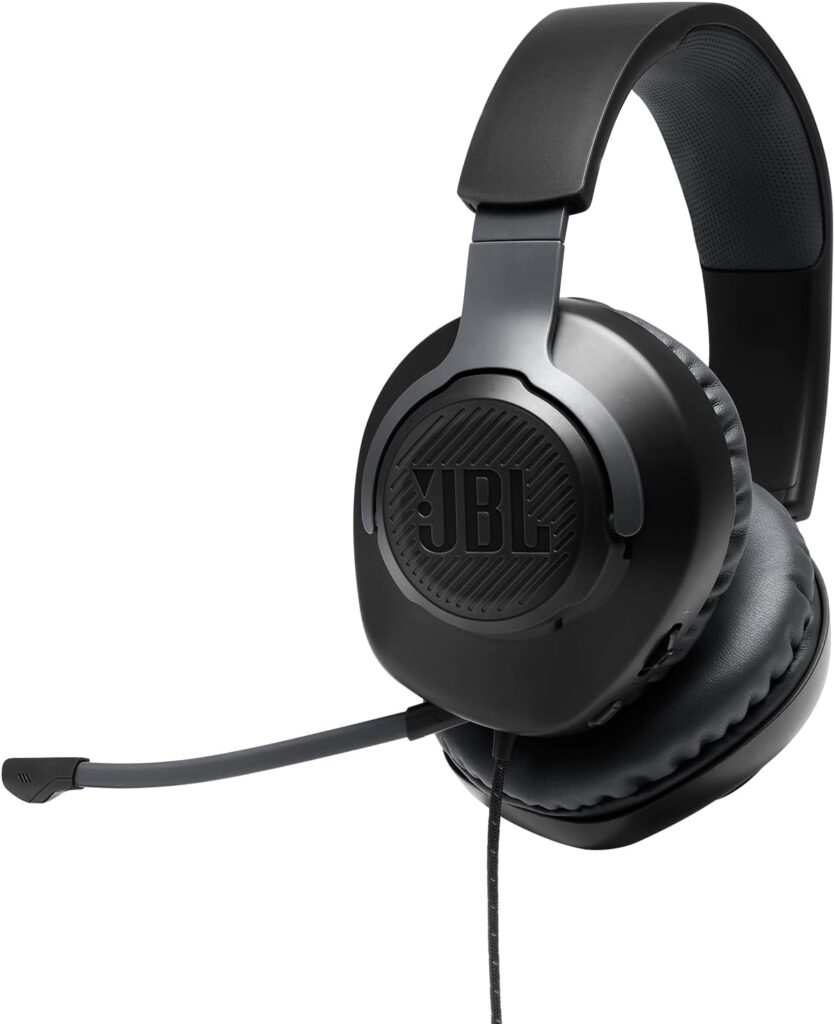 JBL Quantum 100 – Wired Over-Ear Gaming Headphones – Black, Large