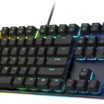 Black Shark RGB Mechanical Gaming Keyboard LED Backlit Wired Keyboard with Red Switches, Fully Programmable, Anti-Ghosting 104 Keys for Desktop PC, Sixgill K2