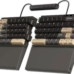 RK ROYAL KLUDGE RKS70 Ergonomic Split Keyboard, Wireless RGB Mechanical Keyboard with Bluetooth/2.4GHz/Wired, 75% Hot Swappable Gaming Keyboards with Fixed Wrist Rest, Pre-lubed Linear Creamy Switches