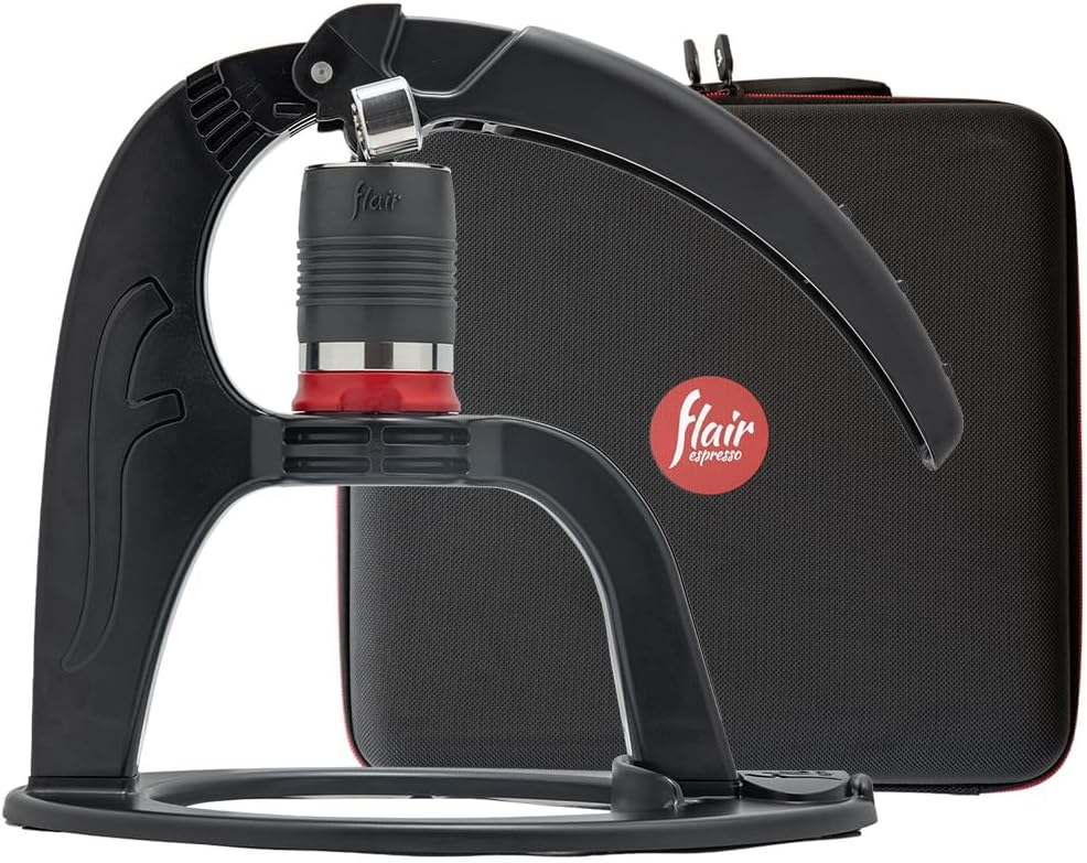 Flair The NEO Flex with Carrying Case: UPDATED Direct Lever Manual Espresso Maker for Beginners and Travel – Pressure Gauge for 9 BAR Brewing Included