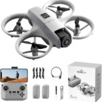 Drone with HD Camera for Adults, 360° Rolling Intelligent Obstacle Avoidance One-Key Takeoff/Landing, Headless Mode 2 Batteries Remote Control Drone Portable Mini Aircraft Gifts for Beginners Teens
