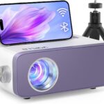 Mini Projector, VOPLLS 1080P Full HD WiFi Bluetooth Portable Projector, Outdoor Home Theater Movie Video Projector, 50% Zoom, Compatible with HDMl, USB, AV, Smartphone (15000L)