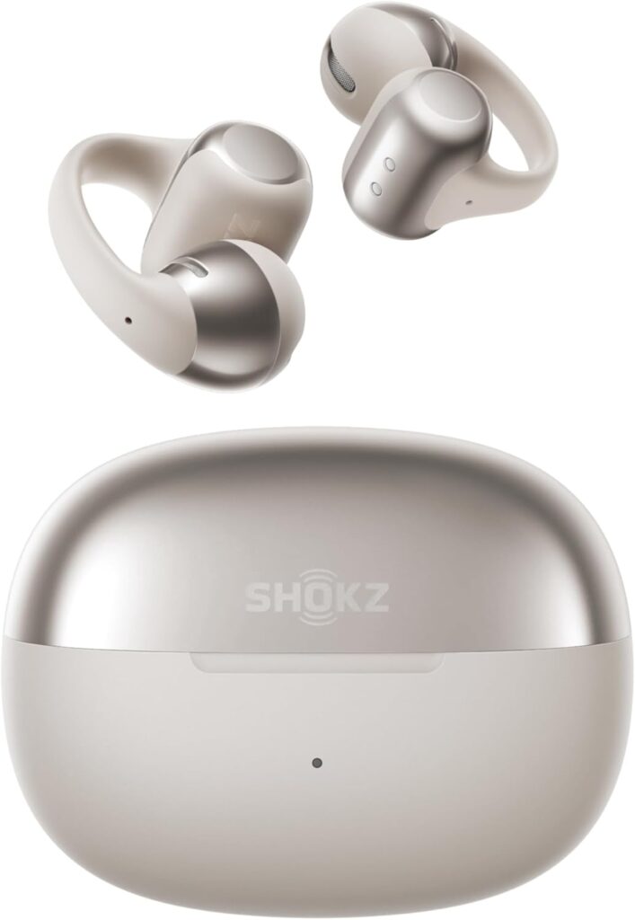 SHOKZ OpenDots ONE – Open-Ear Headphones – Wireless Bluetooth Earbuds with Microphone – Secure, Lightweight, Clip-On Fit – Premium Dolby Audio – Water Resistant – Fast Charging – Up to 40 hrs Playtime