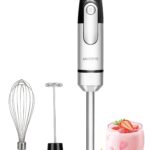 Immersion Blender Handheld,700W Hand Mixer Infinitely Variable Speeds,Multi-function Stainless Steel Stick Electric Kitchen Smoothie Blender with Detachable Whisk, Milk Frother,for Soup Puree