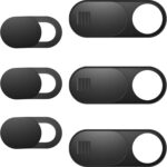 Laptop Camera Cover Slide, Phone Camera Cover Slide, 6 Pack Ultra Thin Webcam Cover Slide for Laptop, Desktop, PC, Tablet, Smartphone, Protect Your Privacy and Security(Black)