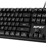 NPET K10V1 Wired Computer Keyboard, Plug & Play Full-Size with 12 Multimedia Keys, Spill-Resistant Design, 6.2ft USB Cable, for PC/Laptop (Black)