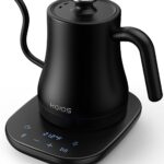 Gooseneck Electric Kettle with Temperature Control, 27oz/0.8L Fast Heat Electric Kettle for Pour Over Coffee/Tea, Auto Shut Off & Boil-Dry Protection, 4hrs Keep Warm, Stainless Steel Inner,Matte Black