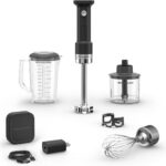 KitchenAid Go Cordless Hand Blender with Accessories – battery included, KHBRV75, Black Matte