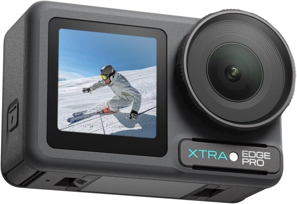 Xtra Pro Action Camera, 4K Vlogging Camera with 1/1.3” Sensor, 65ft Waterproof, Night View & Stabilization for Cycling, Diving, Sports Shooting