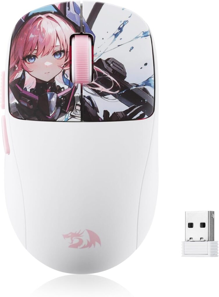 Redragon M817 PRO Wireless Gaming Mouse, 24000 DPI Optical Mini Mice with 6 Programmable Buttons & Ergonomic Design, 50G Ultra Lightweight, Software Supports DIY Keybinds, Suitable for Small Hands