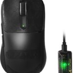 ATTACK SHARK V5 Wireless Gaming Mouse with 42000 DPI -PAW3950 MAX Sensor -55g Ultra-Lightweight-Nordic 52840 MCU,Wired/BT/2.4GHz Wirelss Programmable Mouse for PC/Mac (Black Sticker)