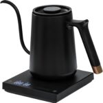 TIMEMORE Fish Smart Electric Coffee Kettle 600ML, Gooseneck Pour Over Kettle for Coffee and Tea Variable Temperature Control, Home Edition Black