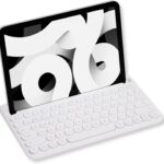 Macally Bluetooth Keyboard for Tablet | Wireless Keyboard for iPad mini/Air/Mini, iPhone (Multi-Device, Built-in Stand, Rechargeable) Easy to Use and Cute Portable – White