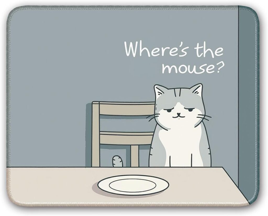 Non-Slip Mouse Pad Gaming Mouse Pad Small Mousepad for Computer, Laptop, Gamer, Cat Pattern, 8×10 inch