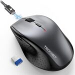 TECKNET Wireless Mouse Rechargeable,Mouse for Laptop Computer,2.4G USB Computer Mice Wireless,6 Button 6400 DPI Ergonomic Silent Mice,Portable Cordless Travel Mice-Wide Compatibility