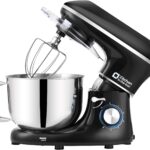 Kitchen in the box Stand Mixer, 6.5QT 660W Electric Kitchen Mixer, 6-Speed Tilt-Head Food Mixer with Dough Hook, Wire Whip, Beater, Dishwasher Safe (Black)