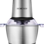 Meat Grinder Electric, Food Processor 2L Stainless Steel Meat Blender Food Chopper for Meat, Vegetables, Fruits and Nuts with 4 Sharp Blades, 350W, 8 Cups