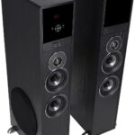 Rockville TM80B Powered Home Theater Tower Speaker System, Black, 800W, 8″ Subwoofers, Bluetooth, USB/SD Playback, FM Radio, Remote Control, Karaoke Ready, Perfect for Home Entertainment