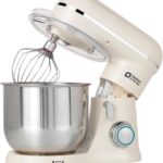 Kitchen in the Box Stand Mixer, 3.5 QT Small Kitchen Electric Stand Mixers, 10-Speed Portable Lightweight Dough Mixer for Daily Use with Egg Whisk, Dough Hook, Beater (Cream White)