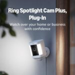 Ring Spotlight Cam Plus, Plug-In | Home or business security with HD video, Two-Way Talk, Color Night Vision, and Security Siren (2022 release) – White