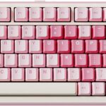 YUNZII B75 PRO Wireless Mechanical Keyboard,75% Layout with Knob,Hot Swap Gasket Custom Structure,Creamy Pre-lubed Switches,RGB Backlit,Bluetooth/Type-C/2.4G for Win/Mac(Milk Switch,Pink)