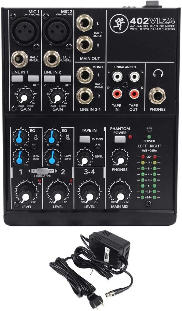 Mackie 402VLZ4, 4-channel Ultra Compact Mixer with High Quality Onyx Preamps