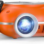 Mini Projector with Two -Way Bluetooth, Portable Projector for Home Theater Use, Support 1080P for Outdoor Projector/Movie Projector Compatible with HDMI, USB, Laptop, TV Stick (Orange)