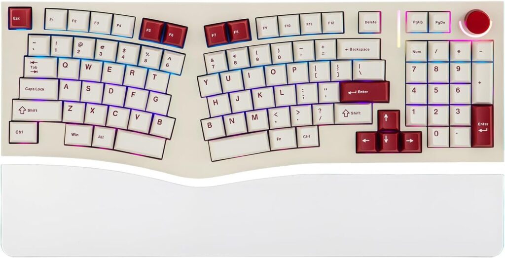 MechLands Feker Alice98 Ergonomic 98 Keys Custom Mechanical Keyboard, VIA Programmable, USB-C Wired Gaming Keyboard, Hot Swappable, 5 Layer Paddings, Control Knob, NKRO, RGB for Win/Mac (Beige)