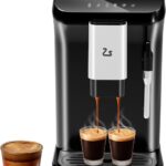 Fully Automatic Coffee Machine, 20 Bar Professional Espresso Machine with Grinder & Milk Frother, 1-15 Adjustable Grind Size Levels, 1.5L Water Tank, Cappuccino & Latte Machine for Home