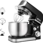 Kitchen in the box Stand Mixer,3.2Qt Small Electric Food Mixer,6 Speeds Portable Lightweight Kitchen Mixer for Daily Use with Egg Whisk,Dough Hook,Flat Beater (Black)