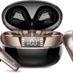 Wireless Earbuds, Bluetooth 5.4 Headphones In Ear, True Wireless Ear Buds HiFi Stereo Deep Bass with 4 ENC Noise Cancelling Mic, Bluetooth Ear Buds 47H Long Playtime LED IP7 Waterproof USB-C (Black)