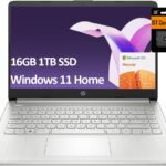 HP 14″ Ultra-Light Laptop for Student & Home (Narrow-Bezel Display, Intel Pentium N5030, 16GB RAM, 1TB SSD, 1-Year Office 365) 11-Hr Long Battery Life, Webcam, Wi-Fi, IST SD Card, Win 11 Home, Silver