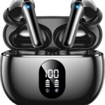 Wireless Earbuds Bluetooth 5.3 Ear Buds, Hi-Fi Stereo Bass Ear Buds with 48H Playtime & LED Display, Lightweight in-Ear Headphones with Mic, IPX7 Waterproof, Touch Control for iPhone