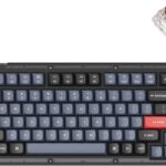 Keychron V1 Wired Custom Mechanical Keyboard, 75% Layout QMK/VIA Programmable Macro with Hot-swappable Keychron K Pro Brown Switch Compatible with Mac Windows Linux (Frosted Black – Translucent)