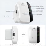 WiFi Extender, WiFi Extenders Signal Booster for Home Up to 5000 sq.ft and 50 Devices, WiFi Range Extender, Wireless Repeater, Long Range Amplifier with Ethernet Port, 1-Tap Setup, Alexa Compatible