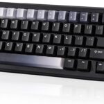 YUNZII B68 Wireless Mechanical Keyboard,Tri-Mode BT5.0/2.4GHz/USB-C,Cute PBT Keycaps,Hot Swappable Creamy Typing Gasket Mounted,RGB Backlit NKRO for Win/Mac (Black, Cocoa Cream V2 Switch)