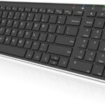 Arteck USB Wireless Keyboard Stainless Steel Ultra Slim Keyboard with Numeric Keypad for Computer/PC/Laptop and Windows 11/10/8 Rechargeable Battery