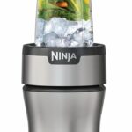 Ninja BN301 Nutri-Blender Plus Compact Personal Blender, 900-Peak-Watt Motor, Frozen Drinks, Smoothies, Sauces & More, (3) 20 oz. To-Go Cups, (2) Spout-Lids (1) Storage-Lid, Dishwasher Safe, Silver