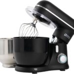 Kitchen in the Box Stand Mixer, 3.5QT Two Bowls Small Kitchen Electric Mixer, 10-Speed Portable Lightweight Matte Finish with Egg Whisk, Dough Hook, Beater (Onyx Black, 3.5QT)