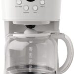HADEN Coffee Machine, 12 Cup Programmable Drip Coffee Maker, Ivory & Chrome